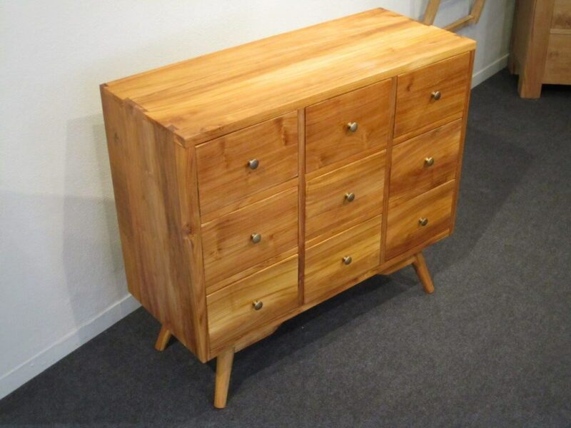 schubladenkommode aus teakholz buffet 90cm schubladenschrank schrank ad1602 – bild 4