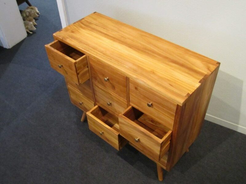schubladenkommode aus teakholz buffet 90cm schubladenschrank schrank ad1602 – bild 7