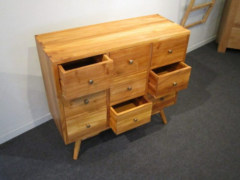 schubladenkommode aus teakholz buffet 90cm schubladenschrank schrank ad1602 – bild 8