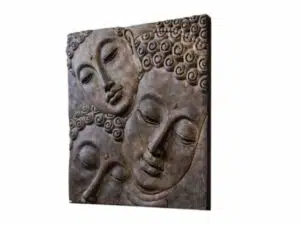 Buddha Kopf Gesicht Wandrelief Figur Lavastein antik asian Deko k038