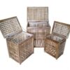 Gartenmoebel gartenkorb Teakholz 55x36cm  Rechteckig Teak korb set massiv Lidia DI2906