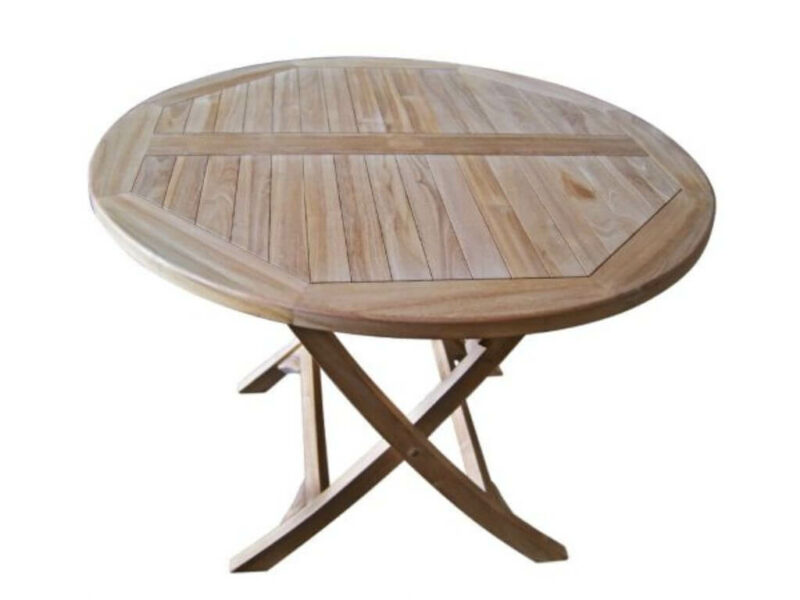 gartenmöbel teakholz gartentisch 120x120 cm runde tisch teak massiv lorena di2922