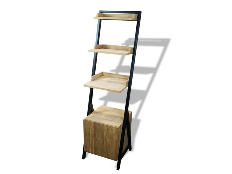 hochschrank teakholz schrank badezimmer massivholz 200cm turin 43 rbk2335 – bild 2