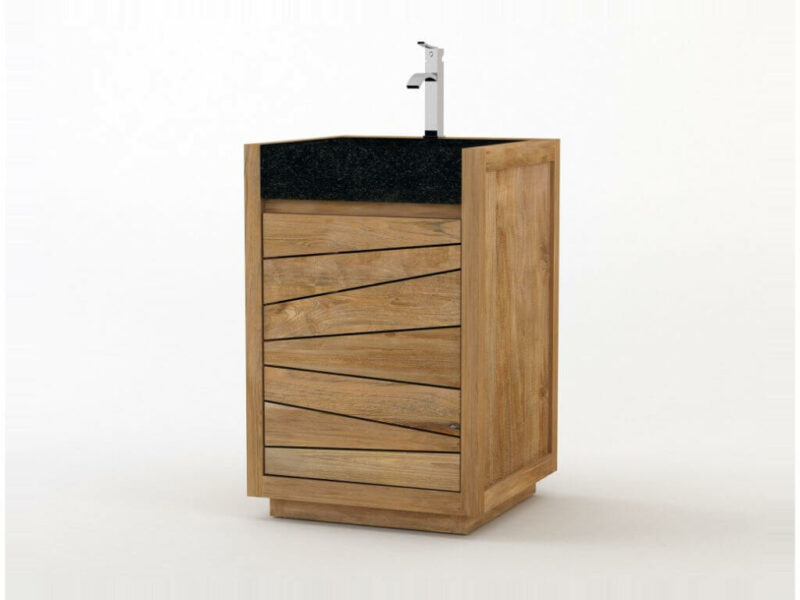 waschtisch turin 20 teakholz 55cm massivholz badmöbel einzel-single waschbecken rbk2319