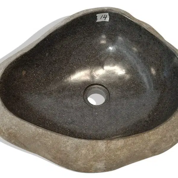 Naturstein Flussstein Waschbecken 47cm