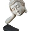 k085 wohnzimmer dekorative buddha kopf lavastein asian relaxing antik skulptur weiss 2