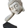 k085 wohnzimmer dekorative buddha kopf lavastein asian relaxing antik skulptur weiss 2 buddha kopf aus lavastein