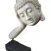 k085 wohnzimmer dekorative buddha kopf lavastein asian relaxing antik skulptur weiss 2