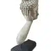 k085 wohnzimmer dekorative buddha kopf lavastein asian relaxing antik skulptur weiss 3