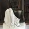 k087 wohnzimmer garten lavastein dekorative buddha statue meditation glaenzend weiss 3