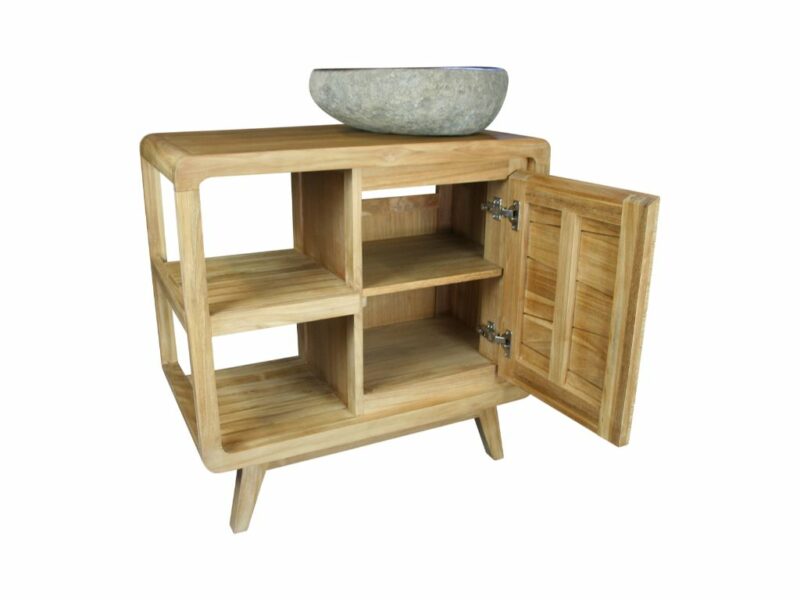 einzelwaschtisch turin 11 teakholz massiv badmöbel unterschrank badezimmer 80 cm rbk2310 – bild 4