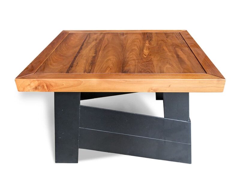 couchtisch pilos - teakholz edelstahl wohnzimmermöbel design retro 70cm tisch ap1277 – bild 2