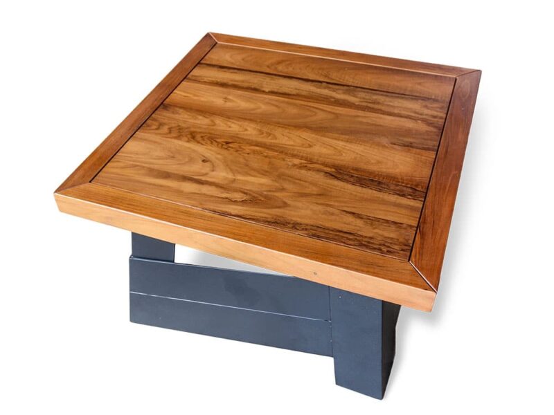 couchtisch pilos - teakholz edelstahl wohnzimmermöbel design retro 70cm tisch ap1277 – bild 3