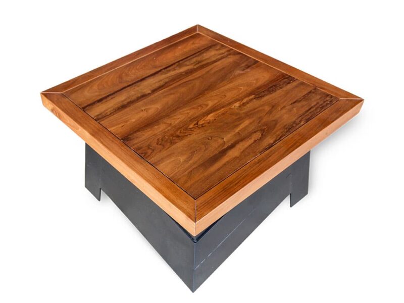couchtisch pilos - teakholz edelstahl wohnzimmermöbel design retro 70cm tisch ap1277 – bild 4