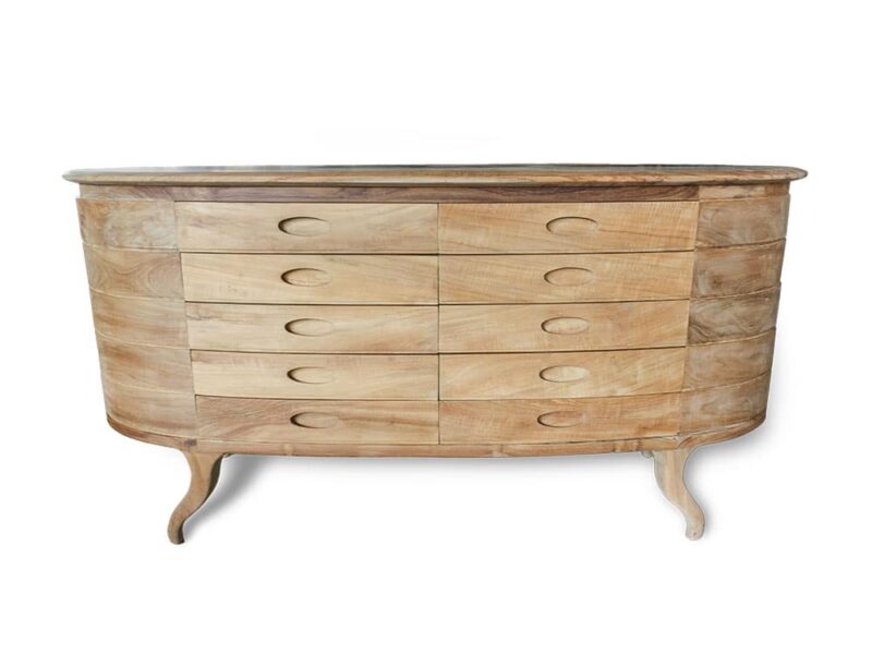 kommode larissa - wohnzimmermöbel natur massivholz teakholz design 160cm schrank schubladen sideboard highboard ap1280 – bild 2
