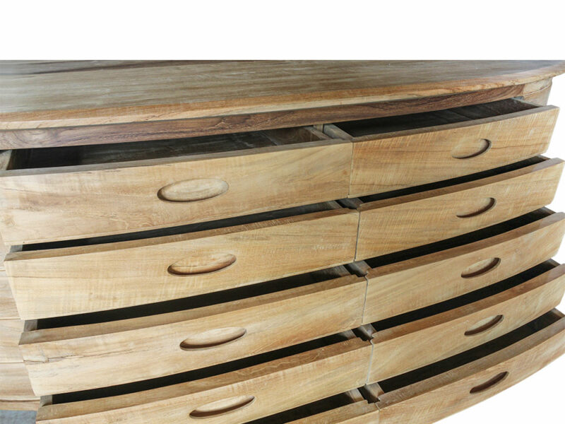 kommode larissa - wohnzimmermöbel natur massivholz teakholz design 160cm schrank schubladen sideboard highboard ap1280 – bild 3