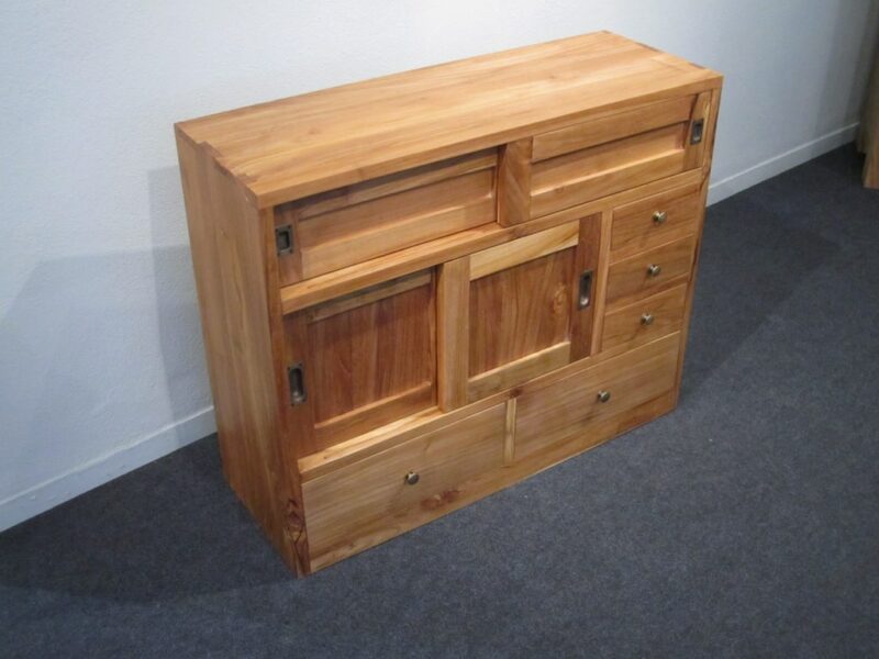 teakholz kommode in farbe nußbaum sideboard schubladenschrank schubladen 90cm kommode ad1653 – bild 2
