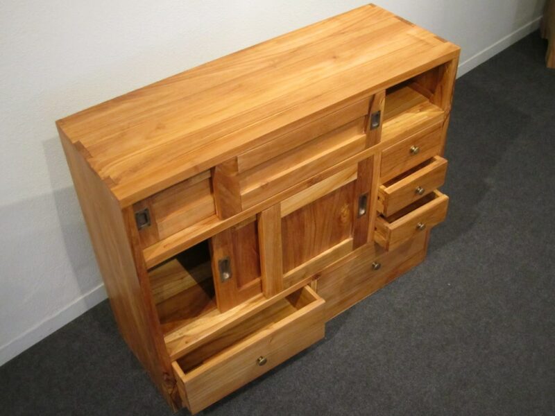 teakholz kommode in farbe nußbaum sideboard schubladenschrank schubladen 90cm kommode ad1653 – bild 4