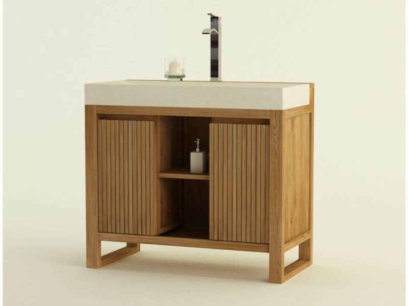 waschtisch turin 16 teakholz badezimmer unterschrank 100cm massivholz rbk2315