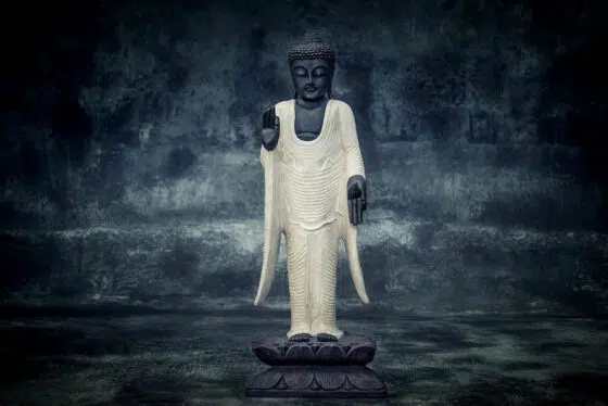 k074 buddha stein statue skulptur asie steinfigur stehen 1