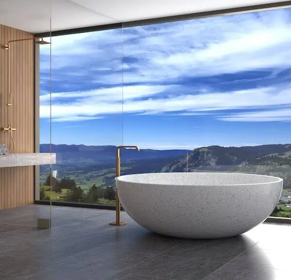 rund terrazzo badewanne