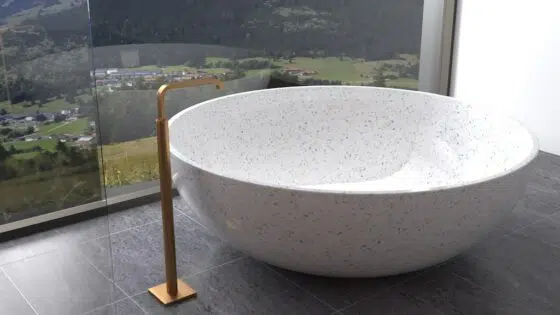 rbb3002 terrazzo badewanne rund steinwanne freistehende spa 170cm Badezimmer 3