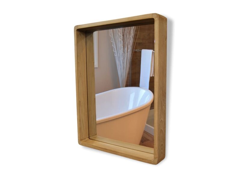 spiegel turin 59 teakholz wandspiegel 50cm holzrahmen badezimmer rbk2351 – bild 5