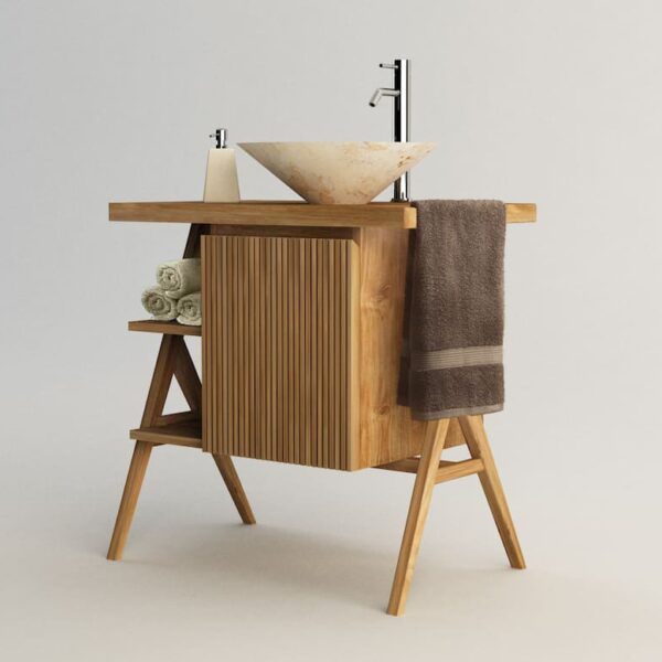 rbk2391 badmöbel massivholz teakholz 80cm waschtisch turin 22 1 badezimmer möbel
