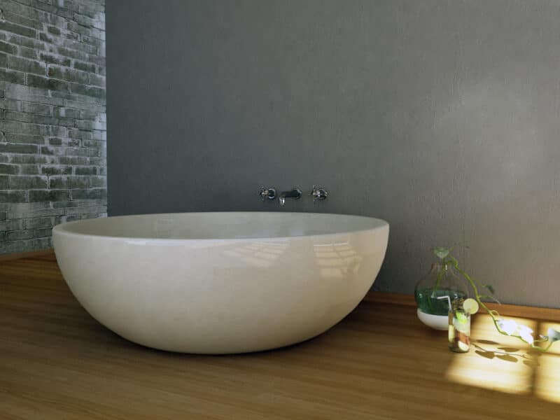runde terrazzo badewanne steinwanne freistehende spa 150cm badezimmer rbb3002