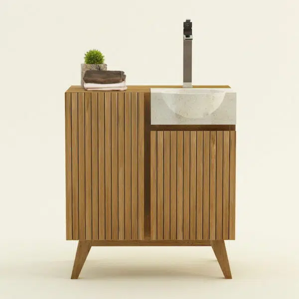 rbk2301 badmoebel teakholz massivholz waschtischunterschrank terrazzo waschbecken 80cm waschtisch turin 02 1