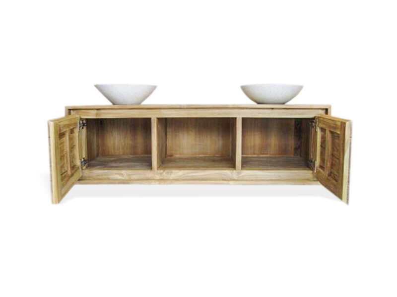 hängewaschtisch aus massivem teakholz 150cm waschbeckenunterschrank turin 96 rbk2395 – bild 5