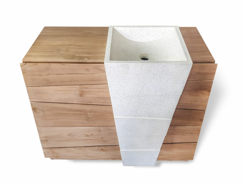 waschtisch turin 18 aus massivholz unterschrank badezimmer 100cm teakholz rbk2317