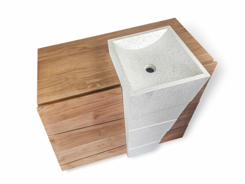 waschtisch turin 18 aus massivholz unterschrank badezimmer 100cm teakholz rbk2317 – bild 2