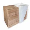 waschtisch turin18 teakholz massivholz waschtischunterschrank 100cm badezimmer terrazzo weiss rbk2317 3