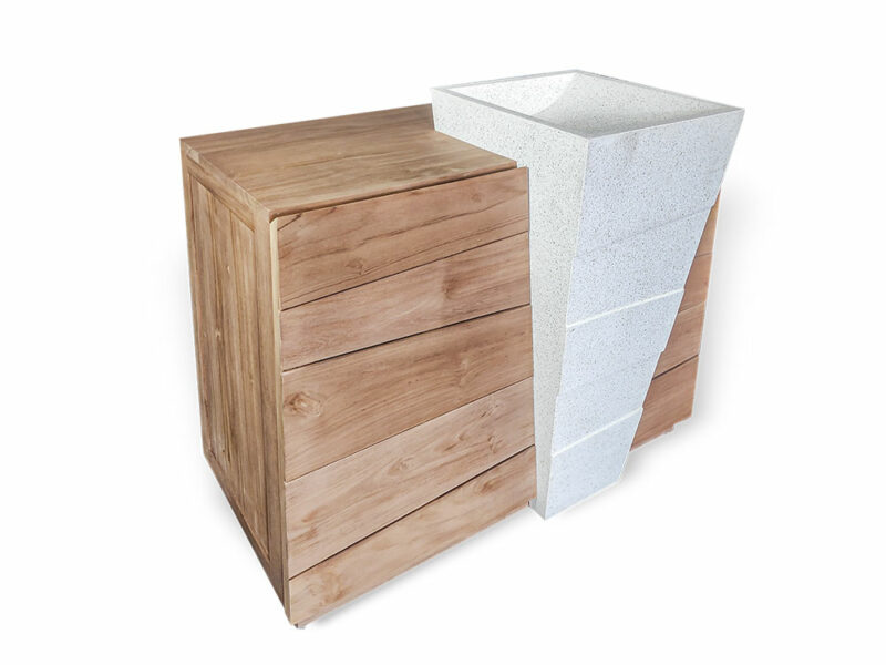 waschtisch turin 18 aus massivholz unterschrank badezimmer 100cm teakholz rbk2317 – bild 3