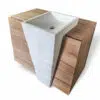 waschtisch turin18 teakholz massivholz waschtischunterschrank 100cm badezimmer terrazzo weiss rbk2317 4