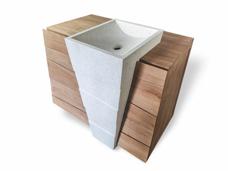 waschtisch turin 18 aus massivholz unterschrank badezimmer 100cm teakholz rbk2317 – bild 4