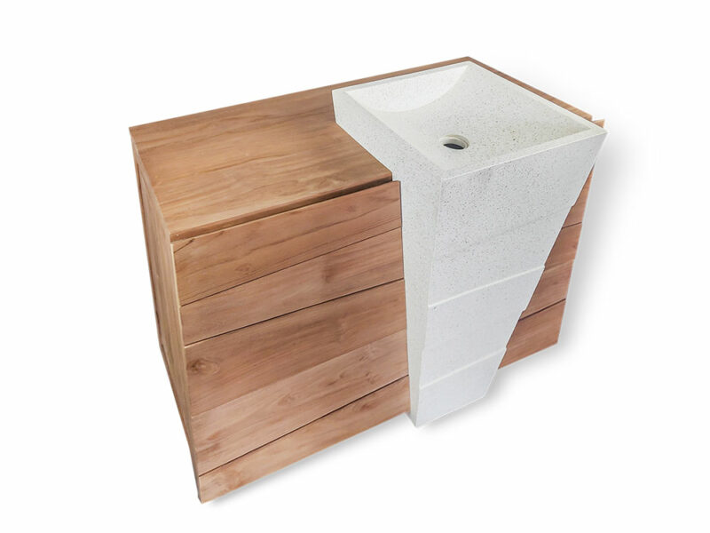 waschtisch turin 18 aus massivholz unterschrank badezimmer 100cm teakholz rbk2317 – bild 7