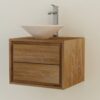 Hängewaschtisch aus Massivholz 60 cm – Modell Turin 31 mit natürlicher Teakholz-Oberfläche