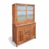 geschirrschrank buffet küchenschrank schrank massiv anrichte teakholz schubladen glas esszimmer wohnzimmer ad1669 3