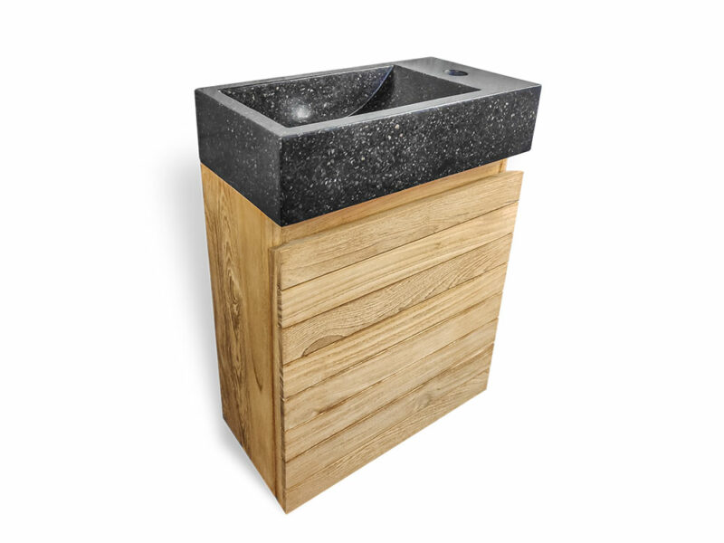 hängewaschtisch turin 33 aus teakholz 40cm badmöbel-badschrank rbk2386 – bild 3