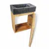 haengewaschtisch turin33 teakholz waschtischunterschrank 40cm badezimmer terrazzo schwarz rbk2386 5