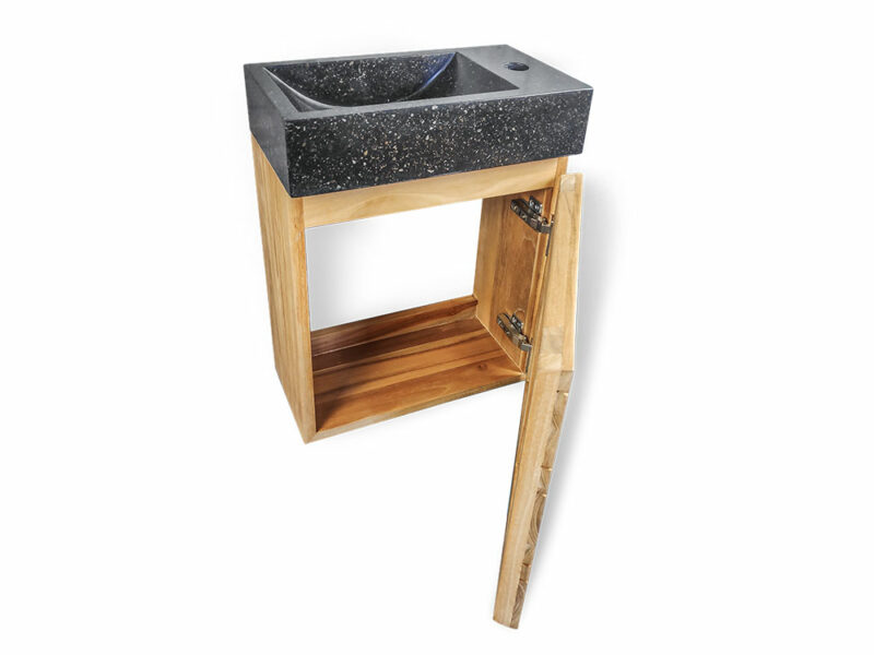 hängewaschtisch turin 33 aus teakholz 40cm badmöbel-badschrank rbk2386 – bild 5