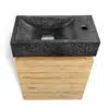 haengewaschtisch turin33 teakholz waschtischunterschrank 40cm badezimmer terrazzo schwarz rbk2386 6