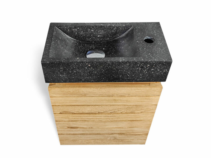 hängewaschtisch turin 33 aus teakholz 40cm badmöbel-badschrank rbk2386 – bild 6