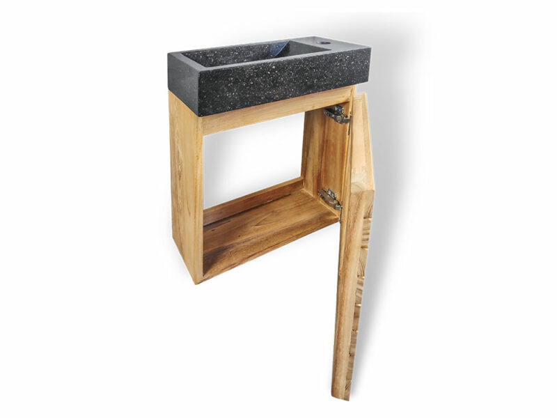 hängewaschtisch turin 33 aus teakholz 40cm badmöbel-badschrank rbk2386 – bild 7