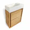 haengewaschtisch turin35 teakholz waschtischunterschrank 40cm badezimmer terrazzo weiss rbk2388 2