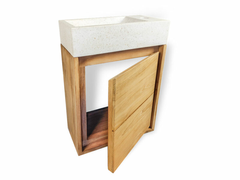 hängewaschtisch turin 35 aus teakholz 40cm badmöbel-badschrank rbk2388 – bild 5