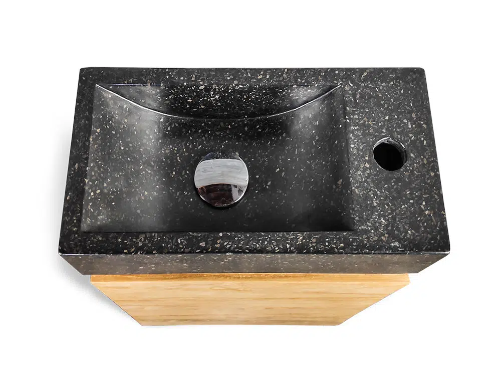 haengewaschtisch turin36 teakholz waschtischunterschrank 40cm badezimmer terrazzo schwarz rbk2389 4
