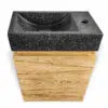 haengewaschtisch turin36 teakholz waschtischunterschrank 40cm badezimmer terrazzo schwarz rbk2389 5